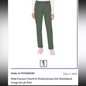 NWT Med Couture olive scrub pants